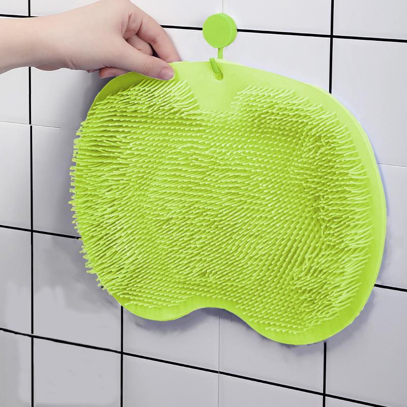 Multifunctional Non-Slip Bath Mat: Back Scrubber & Massaging Foot Scrubber with Suction Cups for Exfoliation.
