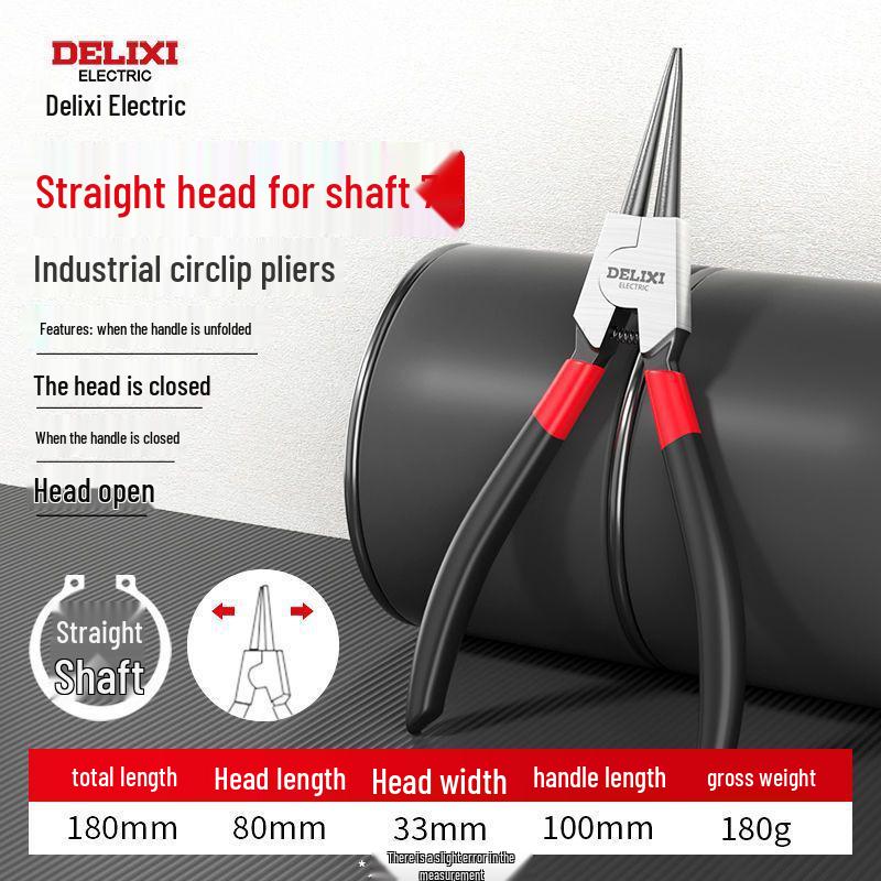 Delixi Electric Industrial Grade Snap Ring Pliers for Internal/External Use - Small Size Expanding Circlip & Spring Retaining Pliers Set.