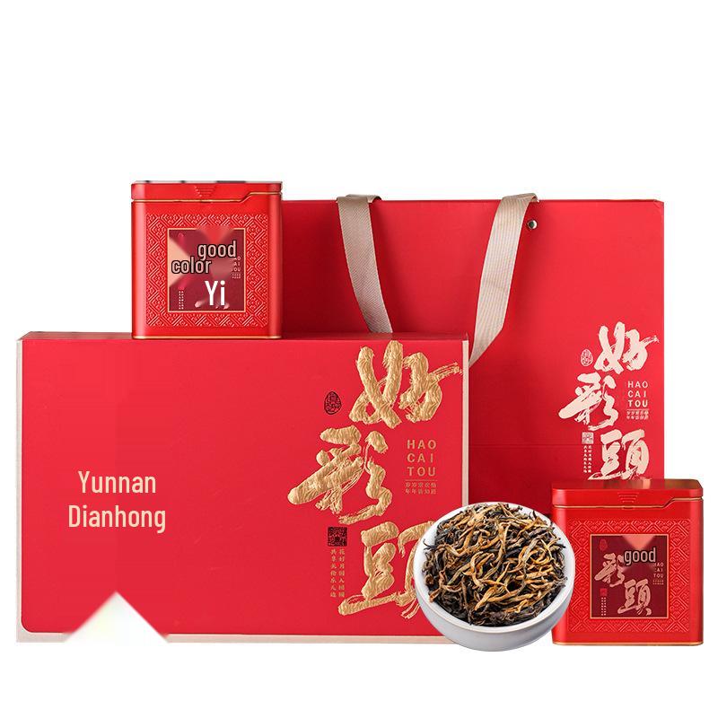 Высокогорный черный чай Юньнань Дяньхун с цветочным ароматом - Весенний сбор, банка 250 г