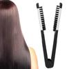 Double Sided Brush Clamp Multifunctional Hair Brush Straightener Styling Tool for Women Men