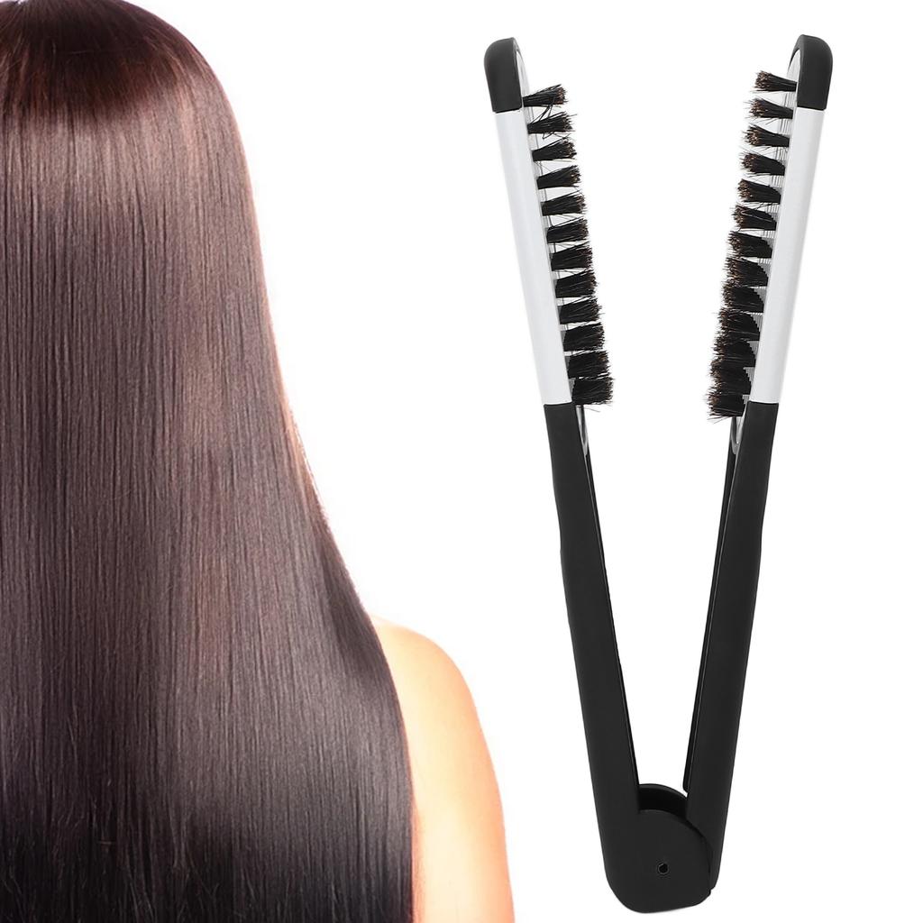 Double Sided Brush Clamp Multifunctional Hair Brush Straightener Styling Tool for Women Men