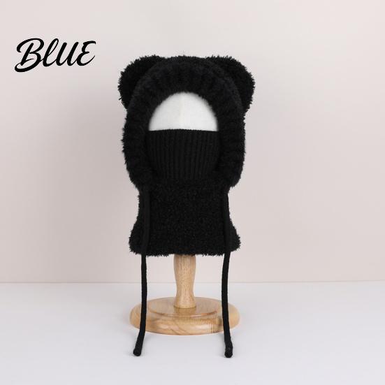 Soft Baby Hat Lightweight Kids Styling Warm Bear Ear Children Plush Windproof Winter with Face