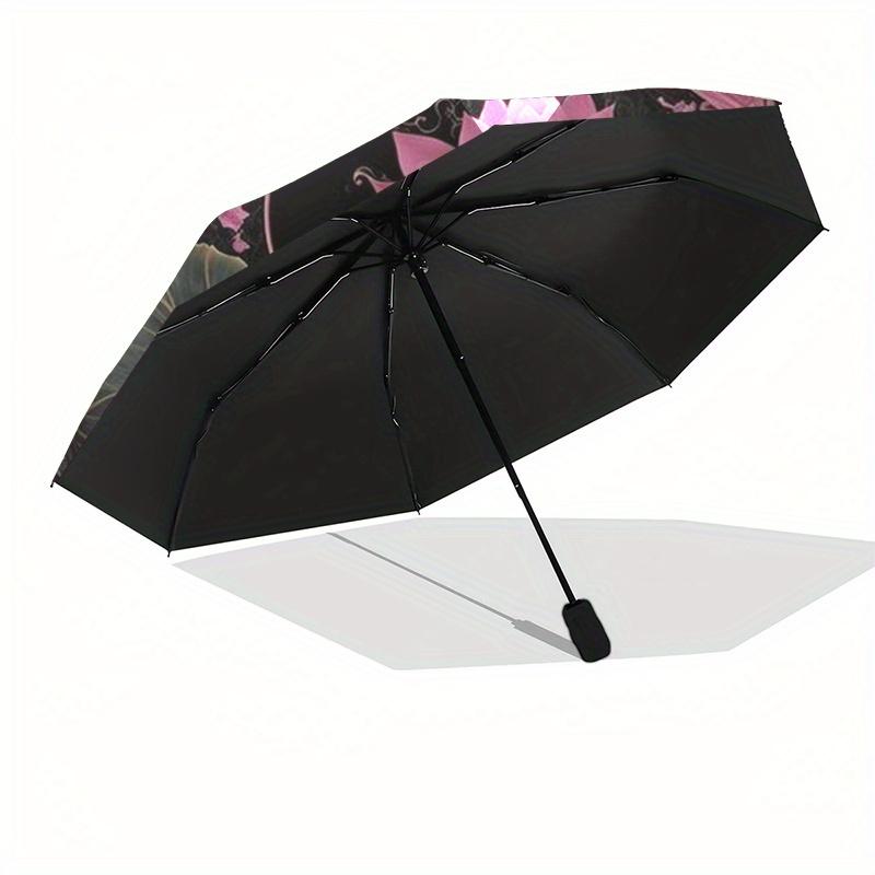 "Lotus Yin Yang Wall Art: Harmony in Bloom Decor"Umbrella, Portable 3-Fold Compact Umbrella for Men & Women ES40