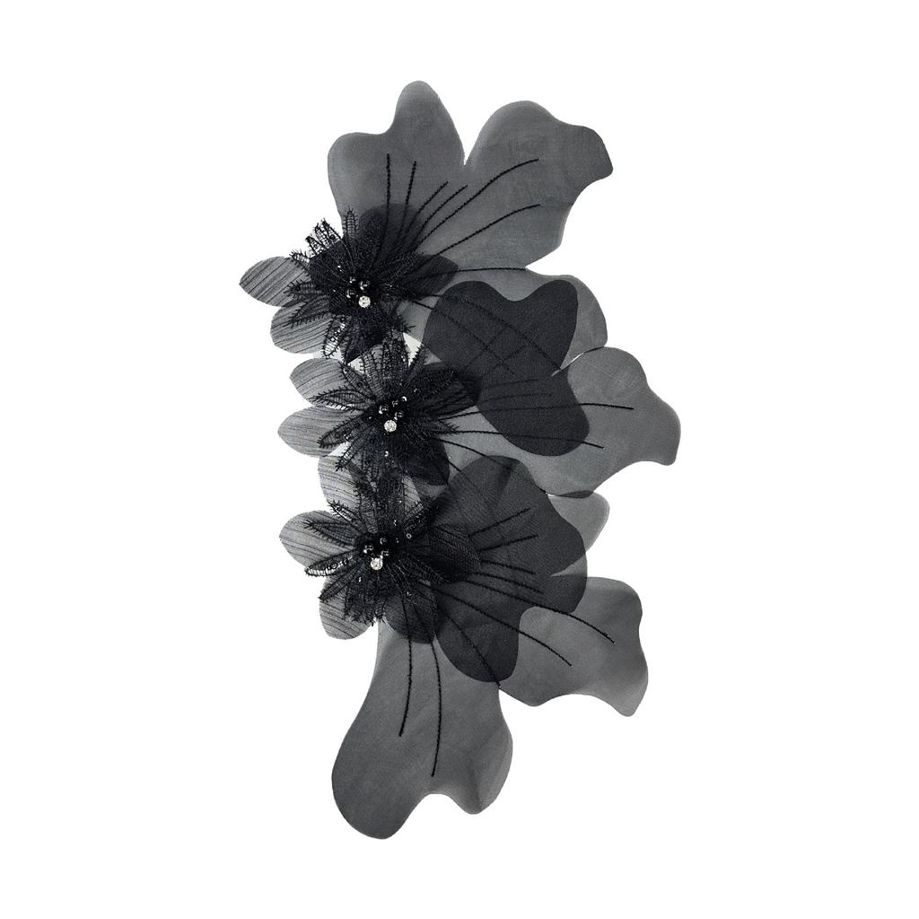 Solid Color Organza Three-Dimensional Bead Cloth Sticker Wedding Dress Women'S Clothing Handmade Embroidery Lace Accessories