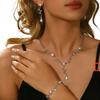 Explosive Necklace, Earrings, Bracelet, Three-piece Set of Decorations, Women's High-end Sense Niche Matching Wedding Banquet