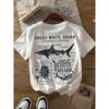 GREAT WHITE SHARK Printed T-shirt Women's Spring/Summer Fashion Trend Top Neutral Short Sleeve Comfortable T-shirt