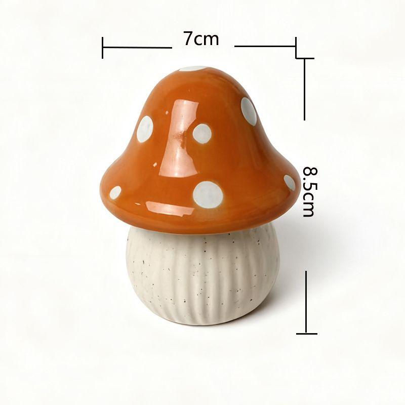 Cartoon Mushroom Ceramic Storage Jars Home Desktop Toothpick Holder Cotton Swab Organizer Kitchen Bathroom Decoratives Container