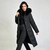 New cotton-padded women's medium and long styles, thickened, slim, thin and warm, fashionable big fur collar cotton-padded women's clothes