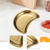 Metal Serving Tray, Moon Shape Plate Cheese Board Dessert Snack Tray Kitchen Countertop for Veggie,