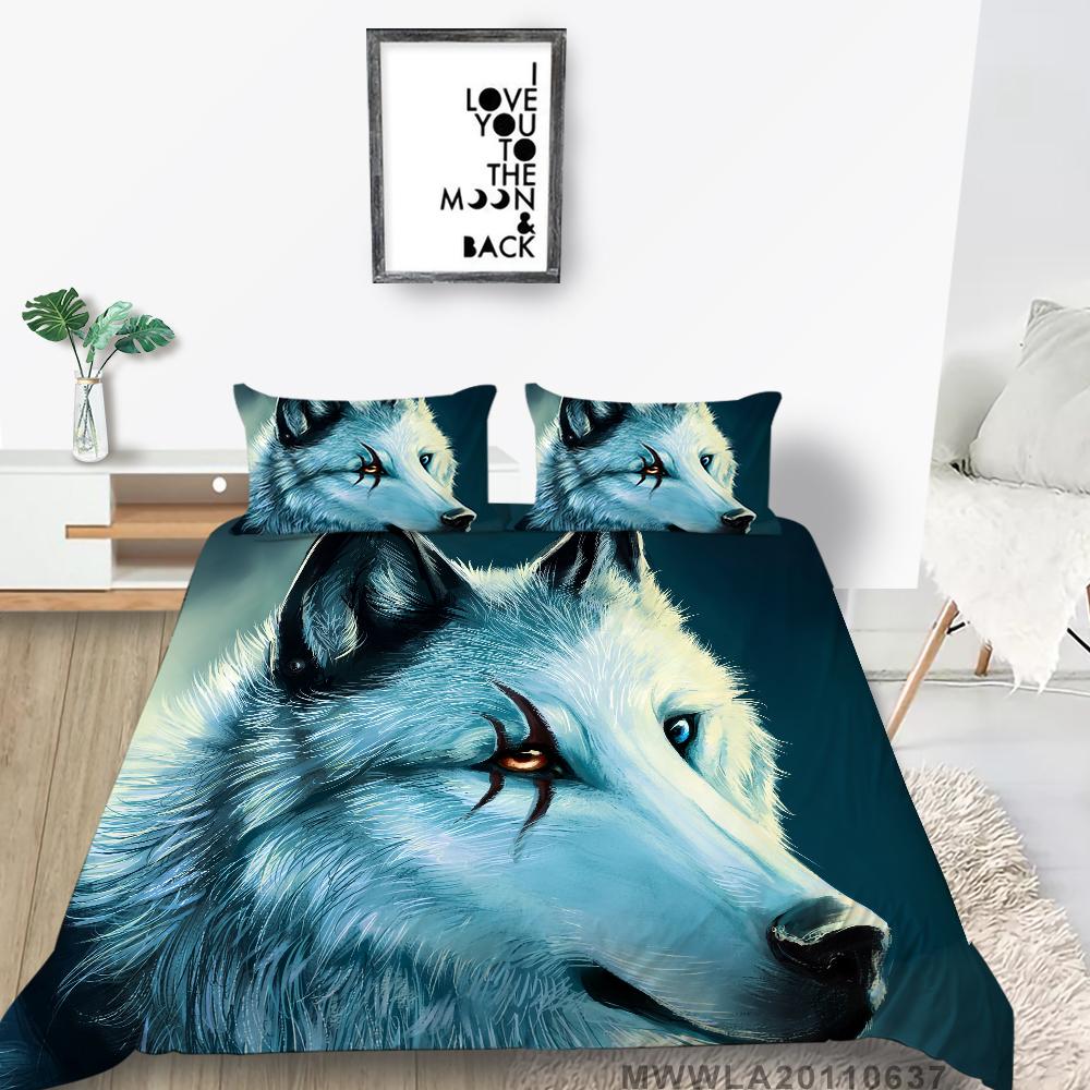 2/3 Pcs High Quality Bed Cover Set 3D Wolf Printed Duvet Cover Set Highend Polyetser Quilt Cover Set