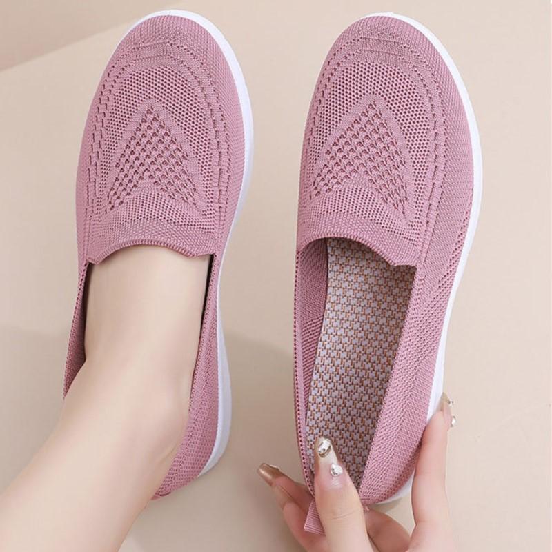 Women's Casual Flats Shoes Outdoor Lightweight Walking Shoes Summer Comfortable Breathable Mesh Shoes New Hollowing Shoes