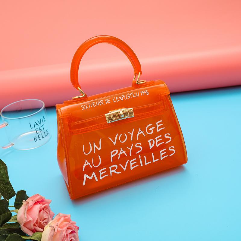 

Jelly bag summer new trendy fashion transparent handbag personality simple and versatile single shoulder messenger women s bag