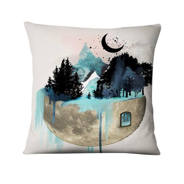 Aquarell Wald Druck Kissenbezug Kissenbezug Dekorativ Heimdeko Sofa Moda