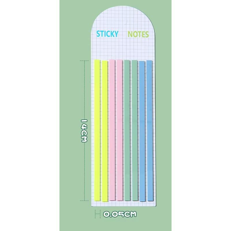 160Pcs Transparent Highlighter Tape Removable Sticky Tabs Morandi Neon Clear Sticky Notes Aesthetic Office School Supplies