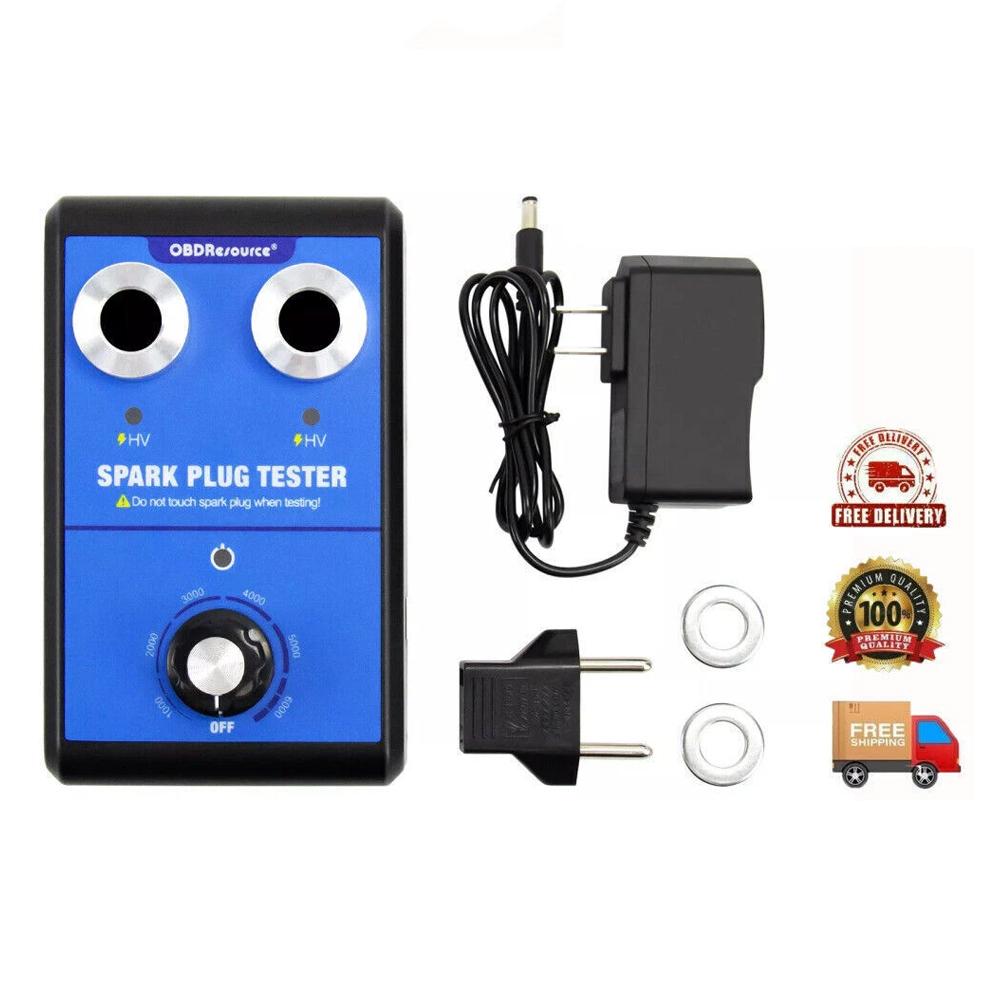 Car Spark Plug Tester Double Hole Spark Plug Analyzer Diagnostic Tool 0-6000rpm 12V Auto Engine Ignition System Tester