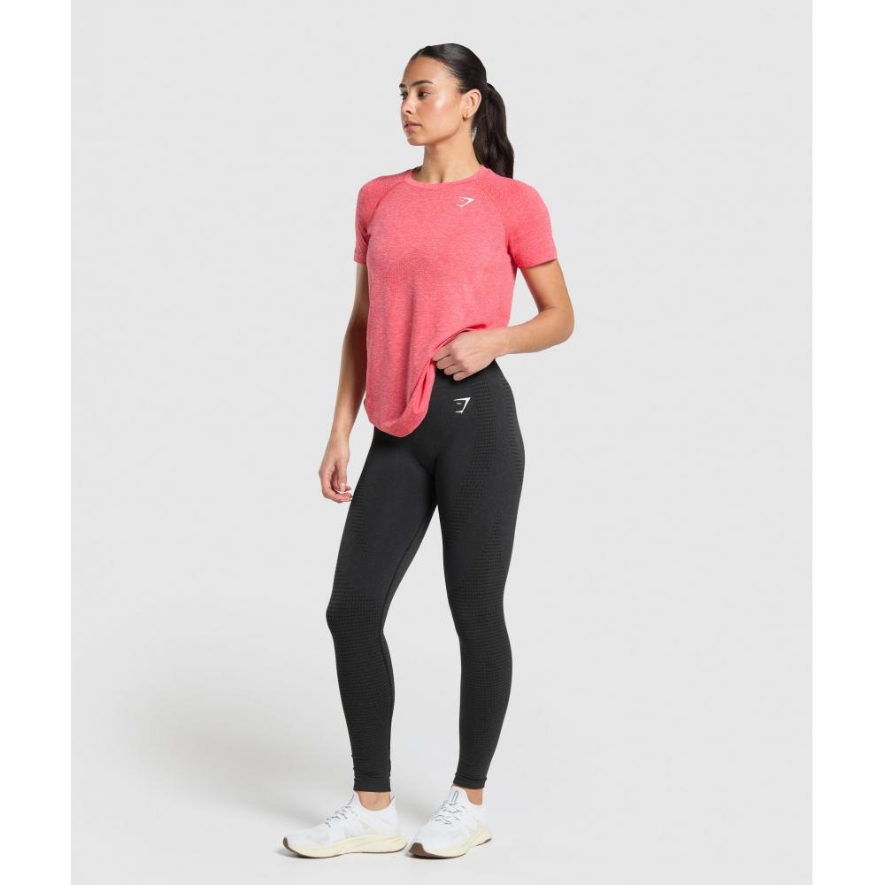 Gymshark ViTal Seamless 2.0 LighT T shirT Coral Red Marl B2a4i Rb0z