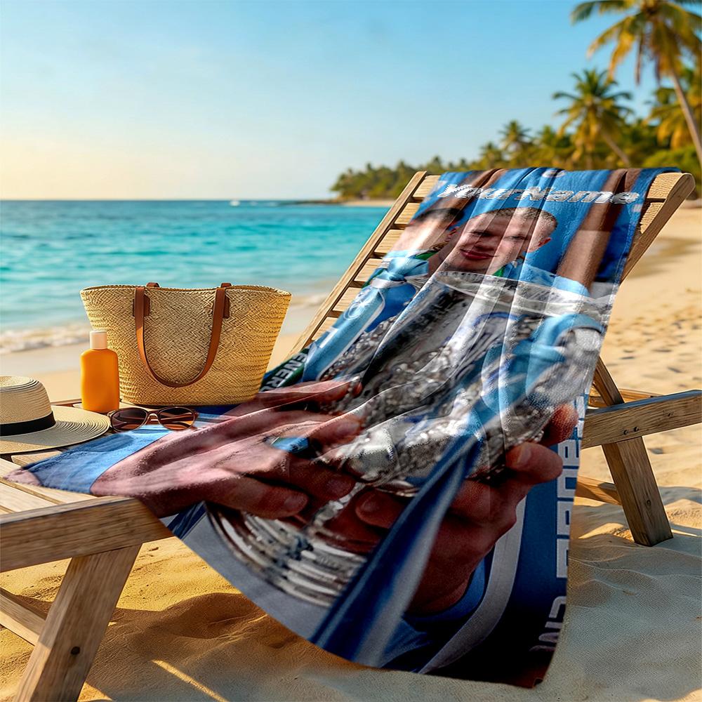 Haaland Customize Text Beach Towel Super Soft & Absorbent Portable for SwimmingBeachCamping Travel Beach AccessoriesGym