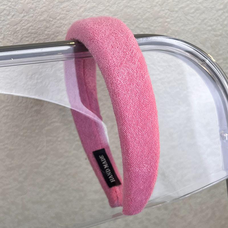 Sweet Romantic Pink  Headband Sponge Wide Hair Band for Woman Girl Temperament Hair Hoop Fashion Versatile Hair Accessories Gift
