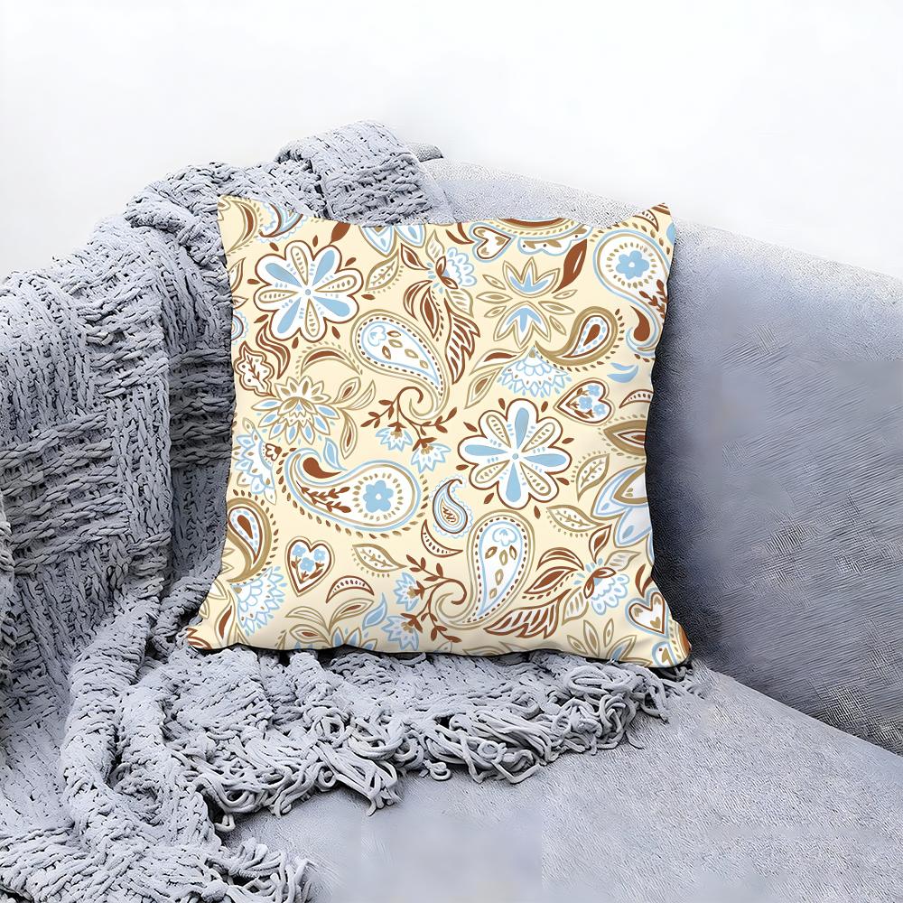 Classic Paisley Pattern Print Cushion Cover Premium Comfort Reversible Pillow Cove In One Design for Any Room Car Interior