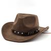 Tibetan-style Belted Western Cowboy Hat - Autumn/winter Wool Felt Hat - Unisex Fashion Top Hat - Outdoor Riding Hat