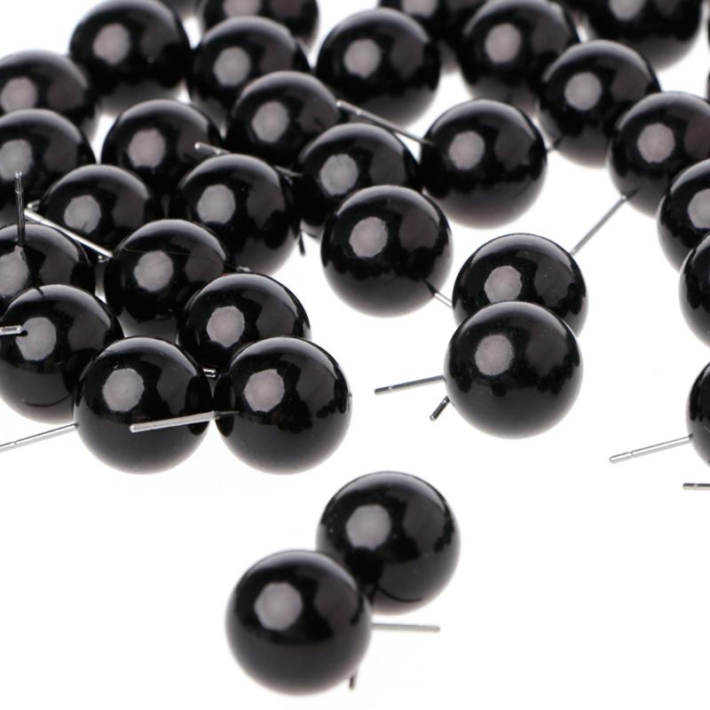 100 Stück Glasaugen 4 bis 14 mm Nadelfilz-Set, schwarze Bohnen, Puppen, Puppen, Basteln