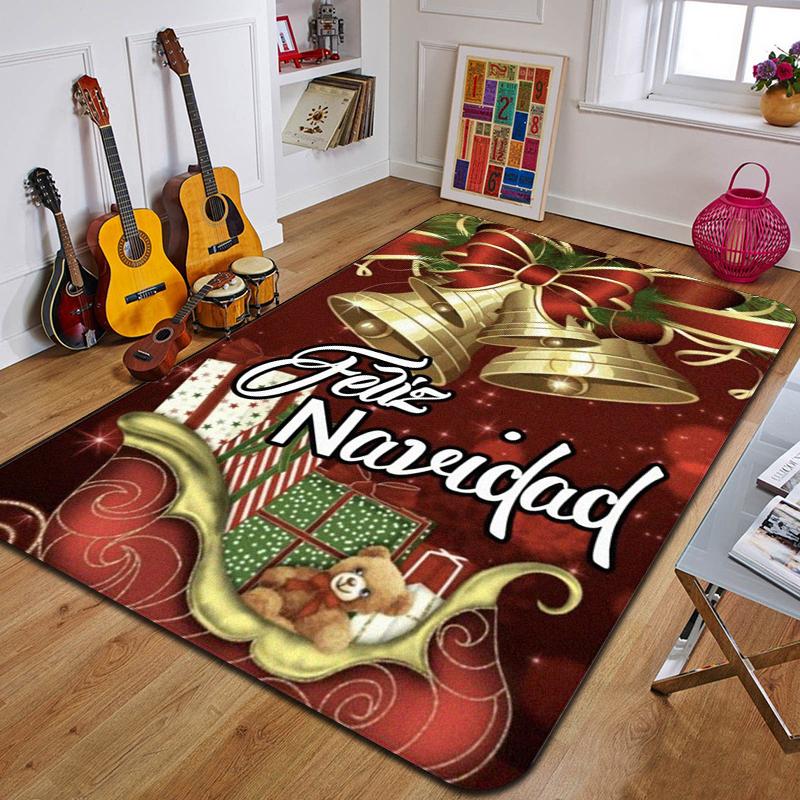 C-Weihnachten Bedruckter Teppich Eingang Fußmatte Wohnzimmer Schlafzimmer Badezimmer Rutschfester Teppich Heimdekorative Fußmatte Neujahrsgeschenk