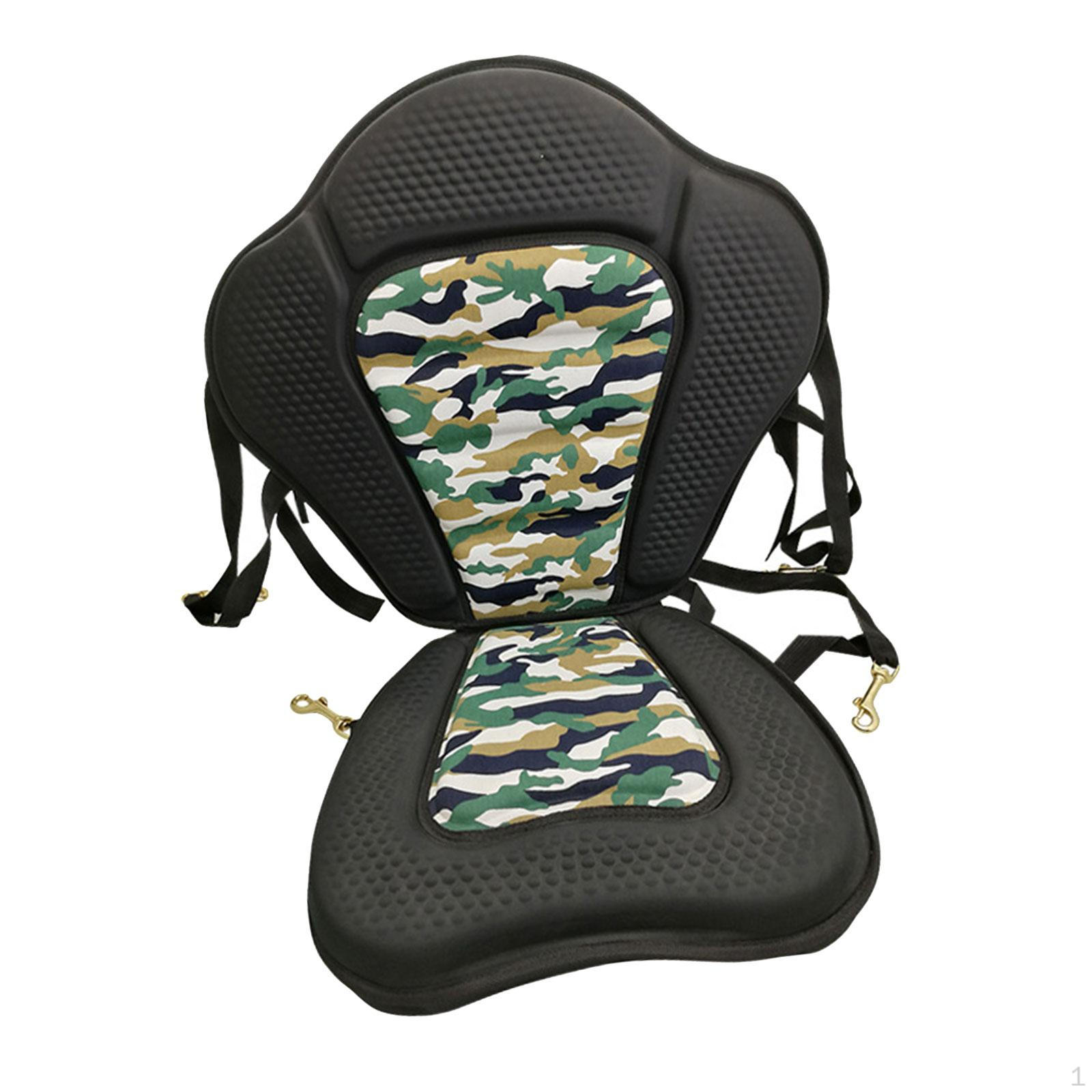 

Adjustable Canoe Seat for Kayaking And Paddleboarding - High Back Support Camouflage Green