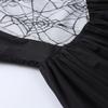 Gothic Lolita Spider Web Lace Patchwork Dress Y2K High Waist Mini Club Party Dresses