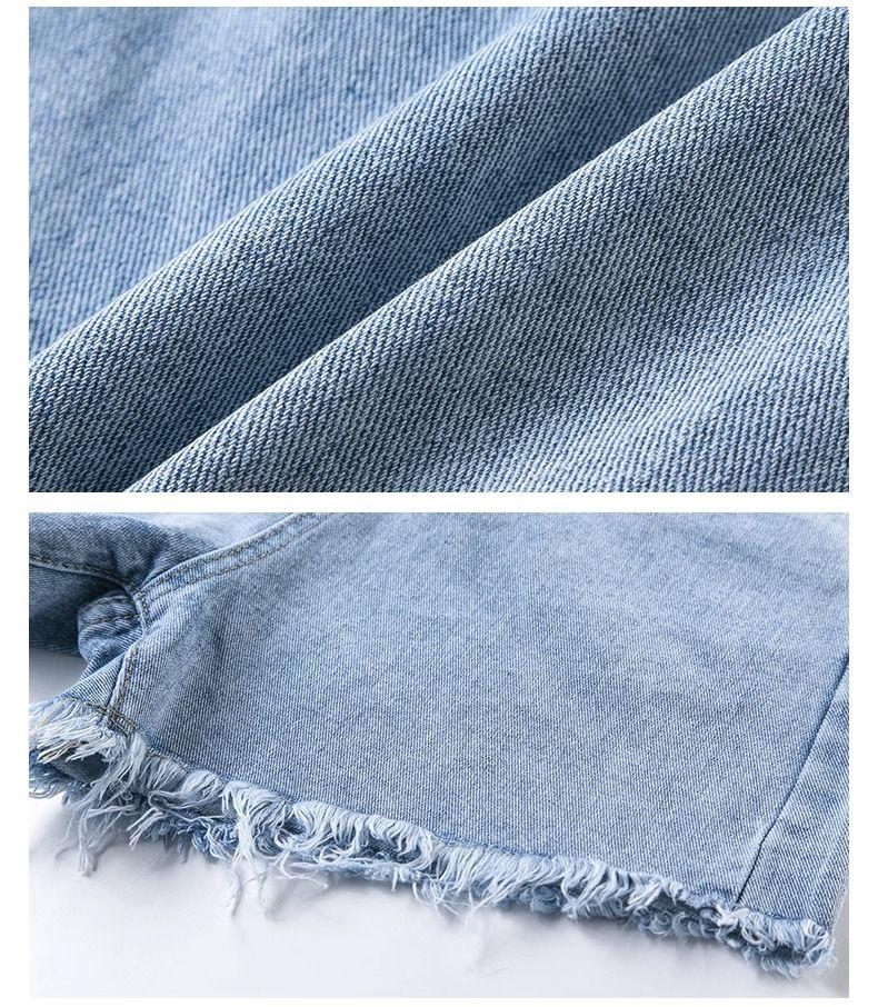 Women's Frayed Denim High-Waist A-Line Shorts for Summer