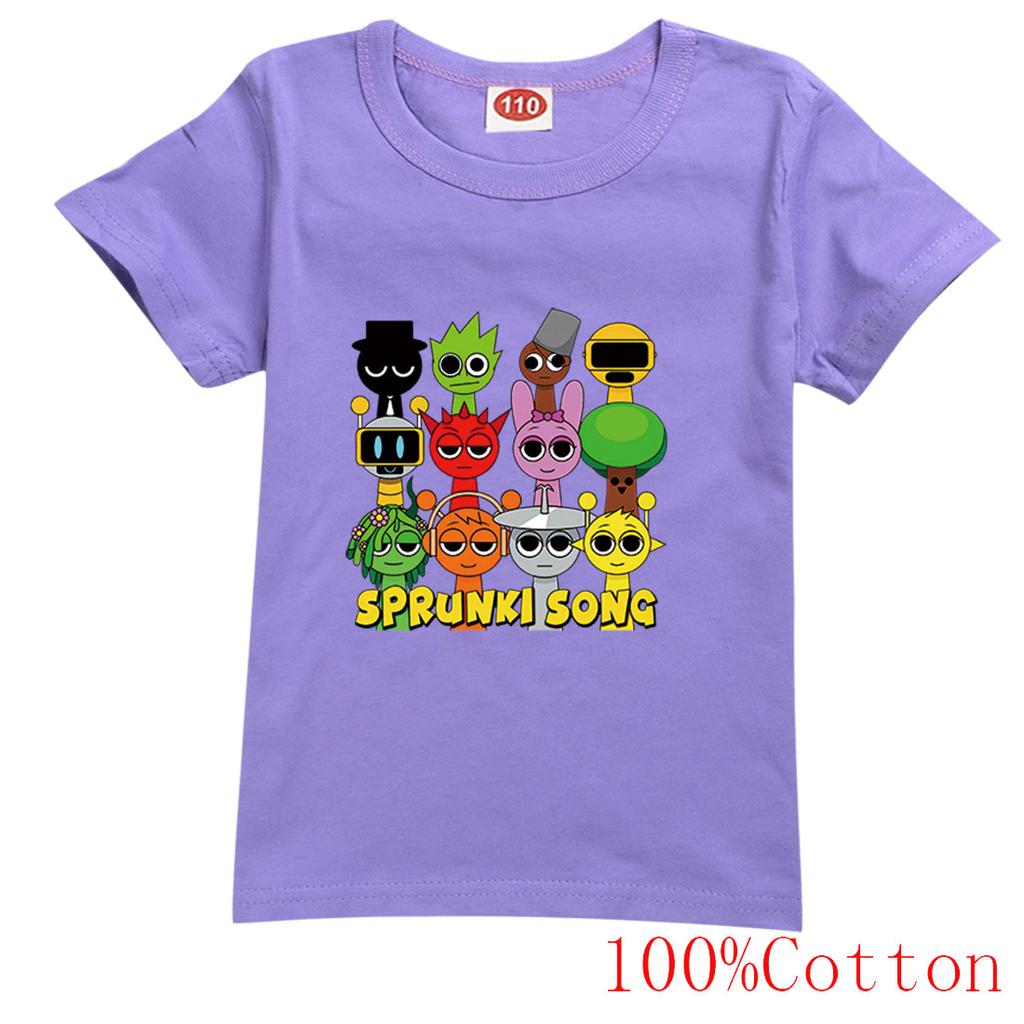 Sprunki Children's Game Incrediblebox Printed T-shirt Short Sleeve