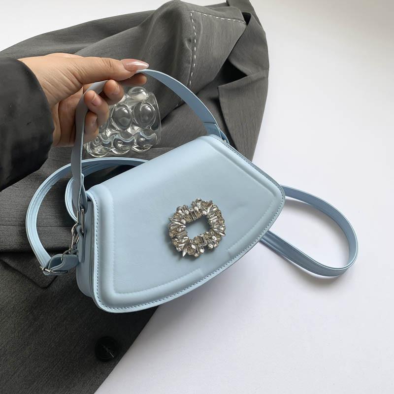 Shoulder Fashion Crossbody Bag With Square Rhinestone Decoration Daily For