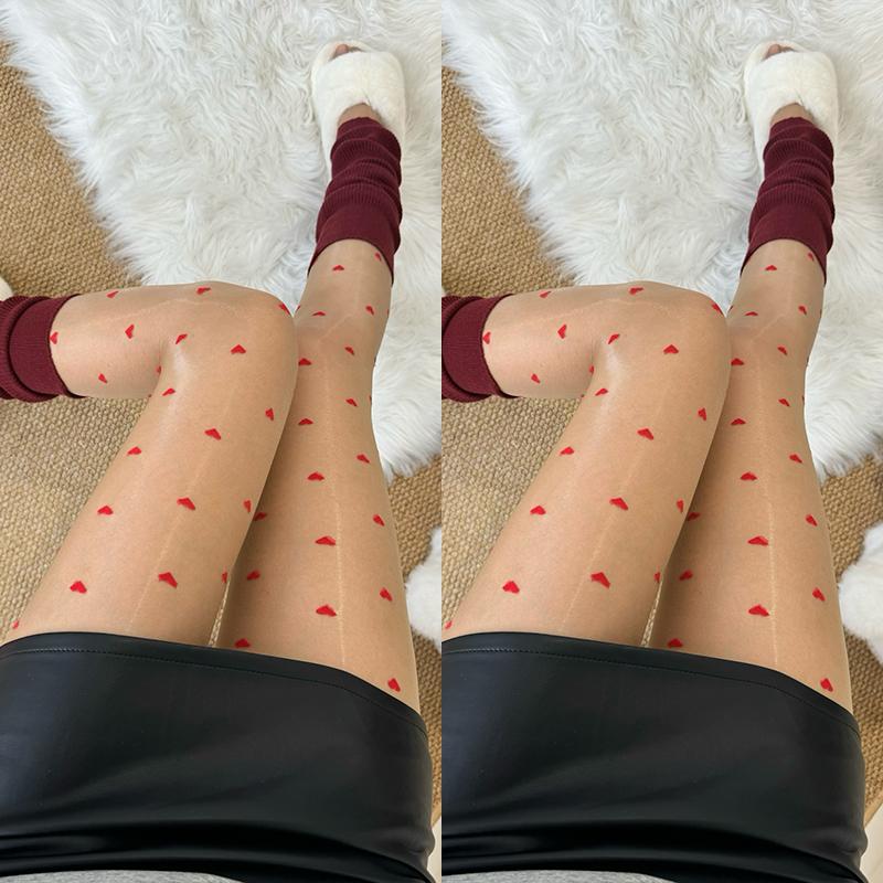 1/2 Pairs Women Summer Thin Sheer Tights  Heart Shinny Sexy Seamless Crotch Panthose Y2K Spicy Girl Stocking