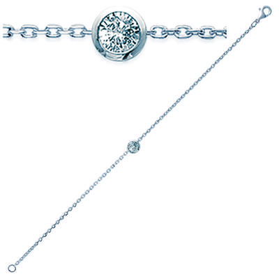 [G1237] - Silver Bracelet 'Essentiel' Silver White (rhodium-plated) - 6 Mm