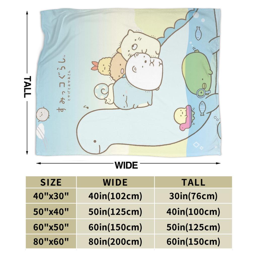 Sumikko Gurashi Cartoon Flannel Throw Blanket Shirokuma Penguin for Bedspread Knitted Blanket Car Lightweight Multifunction
