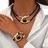 Vintage Bohemian Geometric Spiral Set Acrylic Stone Necklace Bracelet Set for Women Charms Party Accessories