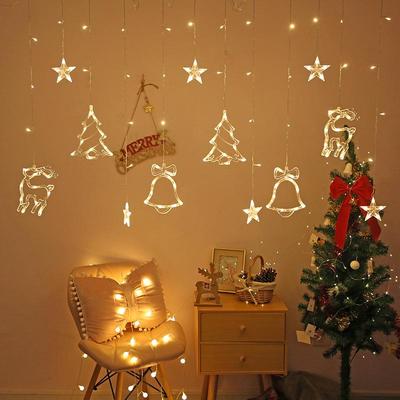 LED Vorhang Lichterketten für Weihnachts- und Feiertags-Raumdekoration - Ideal für Bäume und hängende Ornamente