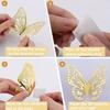12pcs 3D Butterfly Decoration, Simulated Butterfly Stickers, Living Room Refrigerator Decoration, Background Wall Decoration