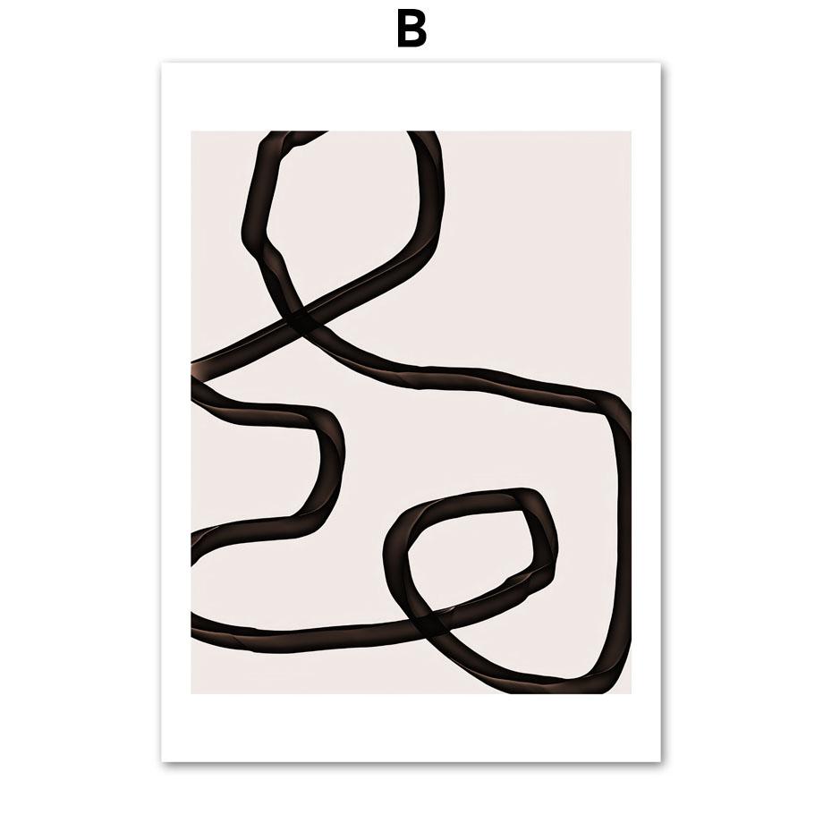 Beige Lake Farm Boat Dandelion Boho Abstract Lines Posters And Prints Canvas Art Wall Decoration Home Paintings For Living Room