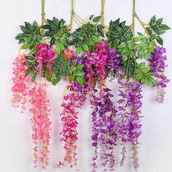 Vine Wisteria Artificial Flowers Wedding Arch Gazebo Decoration Home Garland