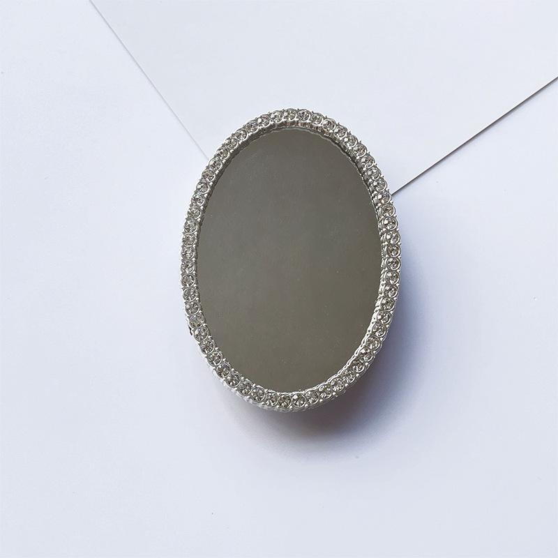 

Креативное зеркало в форме сердца в корейском стиле, подставка для телефона с бриллиантами, выдвижной подушкой безопасности и логотипом на заказ