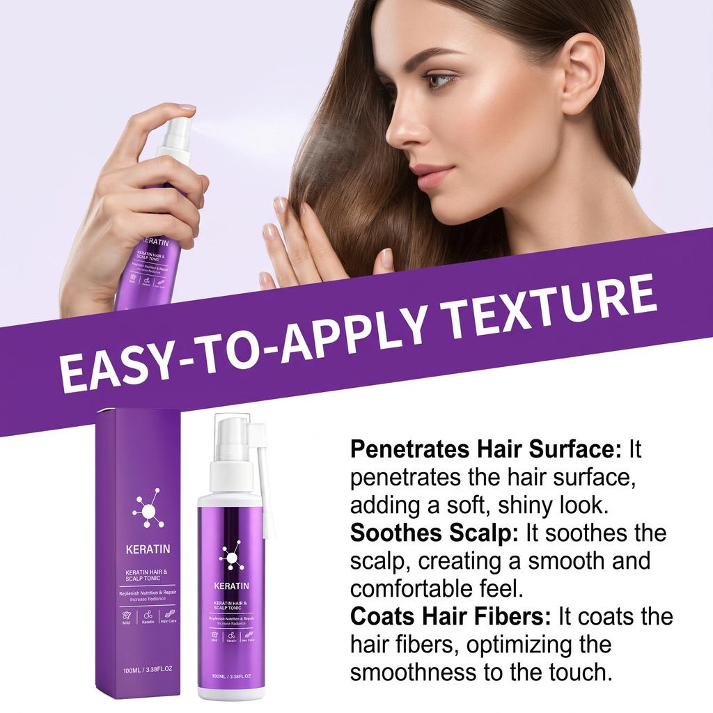 Keratin Hair Care Essence Gentle Care for Scalp, Light and Naturally Smooth Hair
