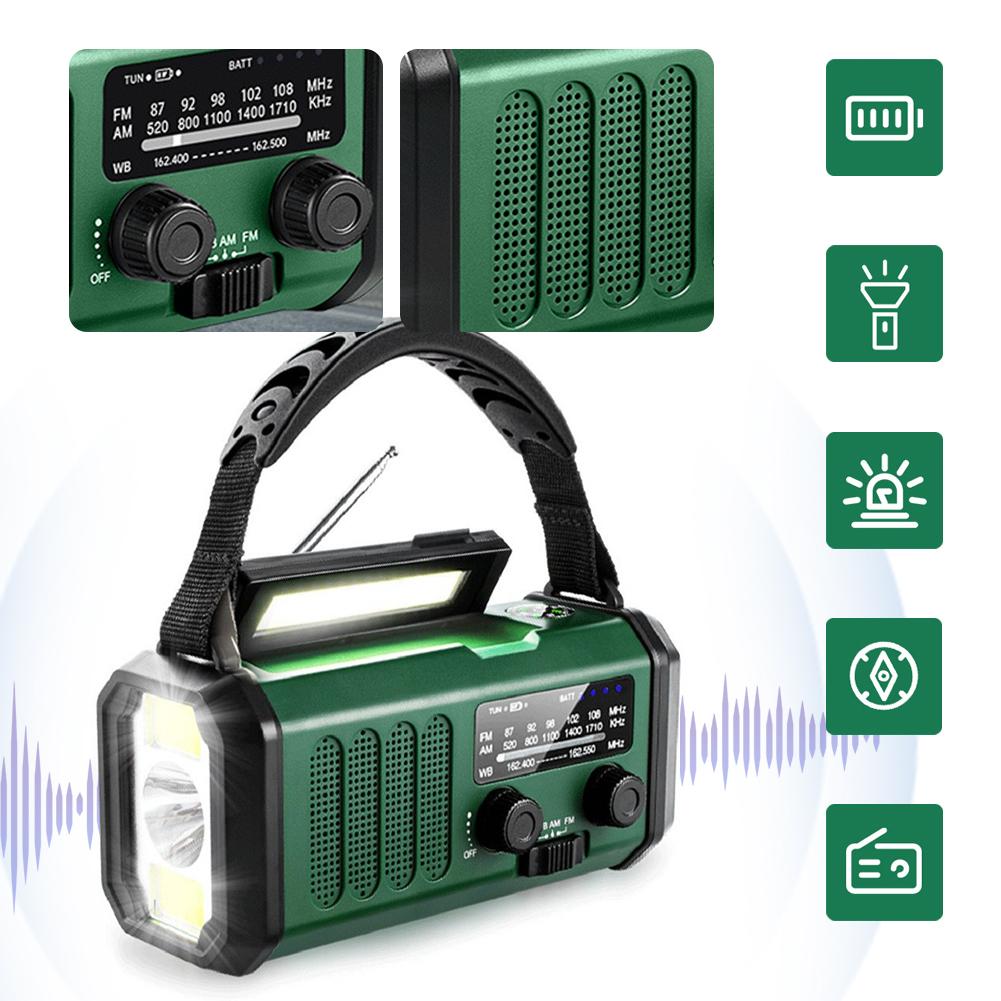 Hand Crank Emergency Radio 20000mAh Portable Weather Radio Solar Radio AM/FM Survival Radio for Outdoor Camping and Emergency