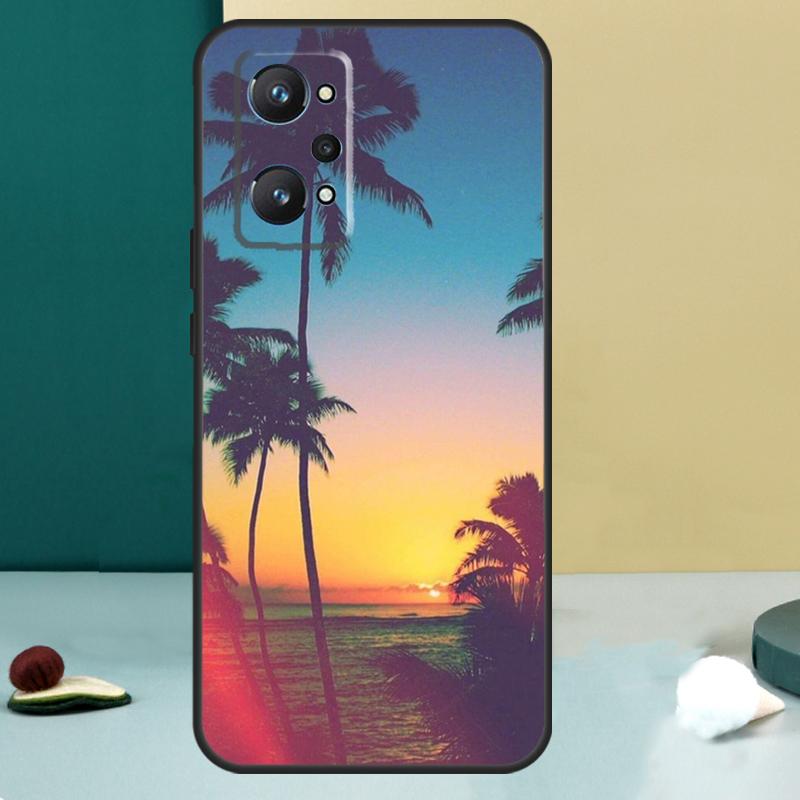sunset palm trees For Realme 13 12 10 11 14 Pro Plus GT 6 5 6T GT7 Pro C55 C53 C51 C21Y C25S C75 C67 C61 Case