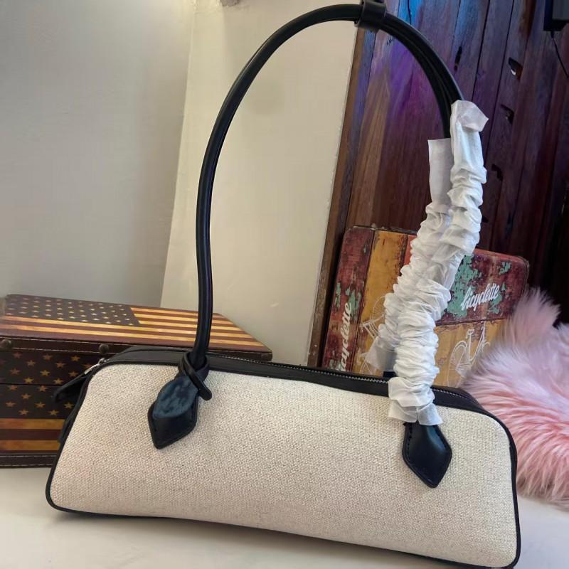 Cloth Leather French Niche Sausage Bag Retro Underarm Bagel Women's Handbag Commuting All-match Shoulder