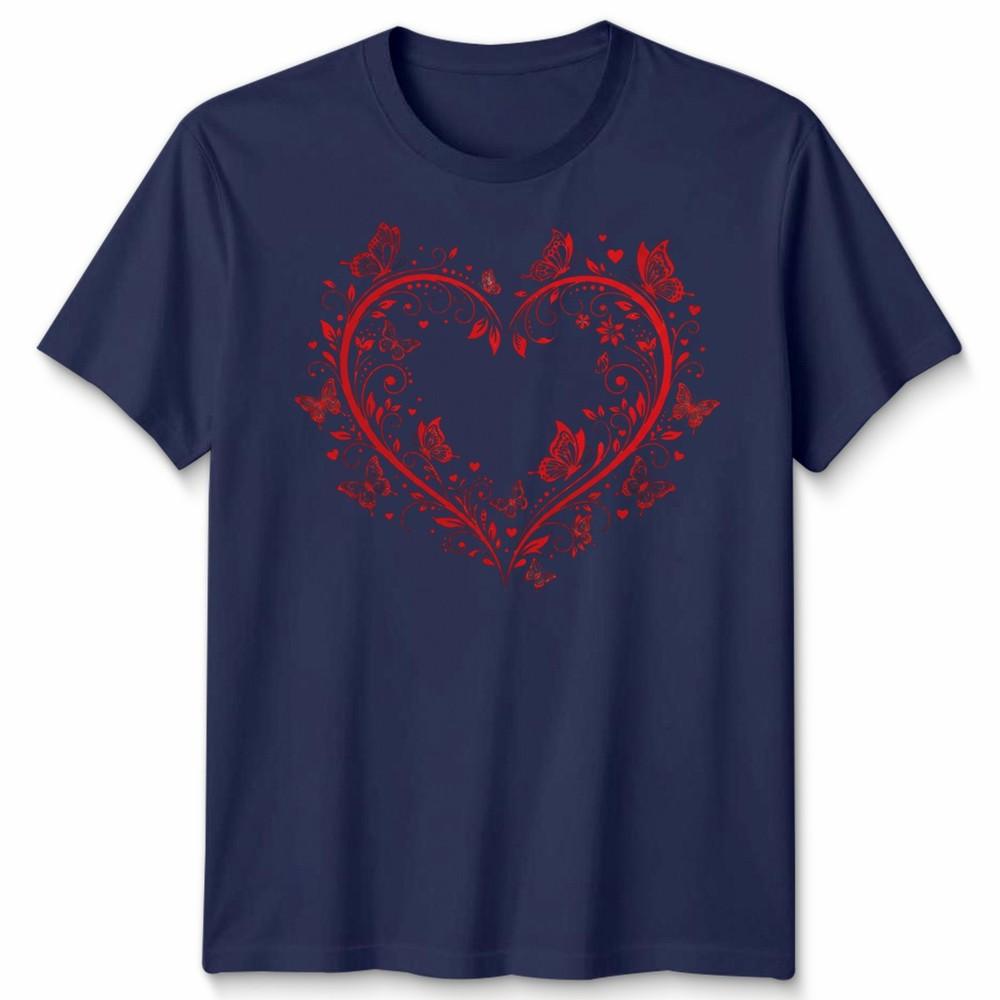 Filigree Heart Butterfly Valentines Day Occasions Unisexs Unisexs Graphic Tee