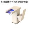 Led Bathroom Rgb Sink Mixer Tap Temperature Sense Waterfall Faucet Change Color