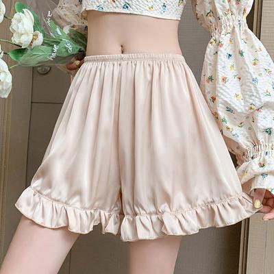 Neue Frauen Rüschen Spitze Lose Shorts Röcke Sommer Dünne Elastische Taille Sicherheit Hosen Weibliche Schlaf Bottom Süße Sexy Shorts Kleidung