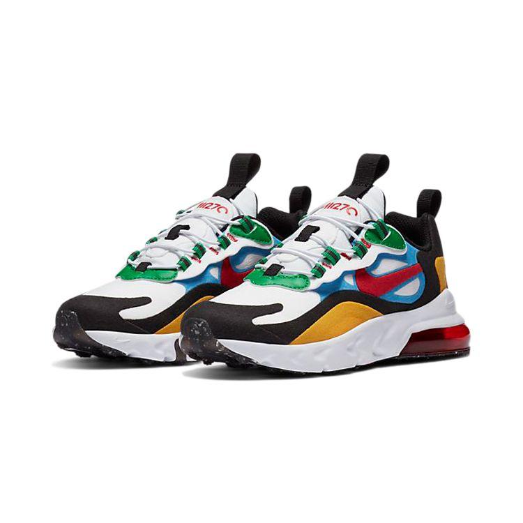 Nike Air Max 270 RT Pohodlné Všestranné Odpružení Nízké Dětské Volnočasové Boty Color Block Dětské tenisky DB5939-161