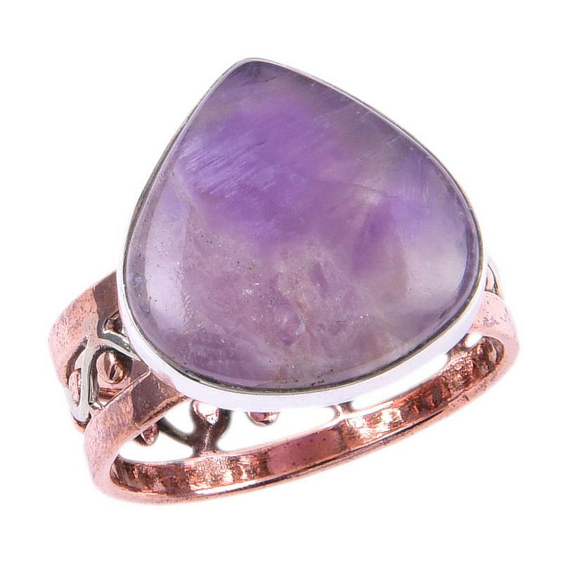 Natürlicher Tiffany-Stein Edelstein 925 Sterlingsilber Two-Tone Geschenkring S.9 t6N13