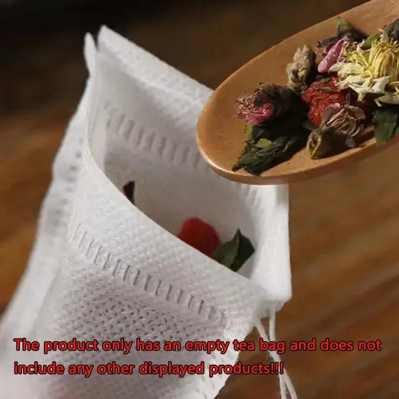 100 Pcs Disposable Tea Bags Filter Bags for Tea Infuser with String Heal Seal Food Grade Non-woven Fabric Spice Filters Teabags